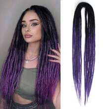 Extensiones de rastas de 24 pulgadas con 10 hebras, rectas, delgadas de 0,6 cm, sintéticas hechas a mano, pelo reggae peinado para , suaves, para estilo hip-hop