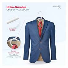 Ganchos para ropa de plástico súper resistentes fabricados en EE. UU. - Paquetes a granel disponibles, ganchos de plástico resistentes para el armario y la ropa, paquete de 36 unidades en blanco/rosa