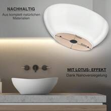 Premium Oval Washbasin With Lotus Effect, Counter-Top Wash Basin For The Bathroom And Guest Toilet, Wash Basin Without Tap Hole And Without Overflow, Pure White Counter-Top Basin - 白色 - 查看 3