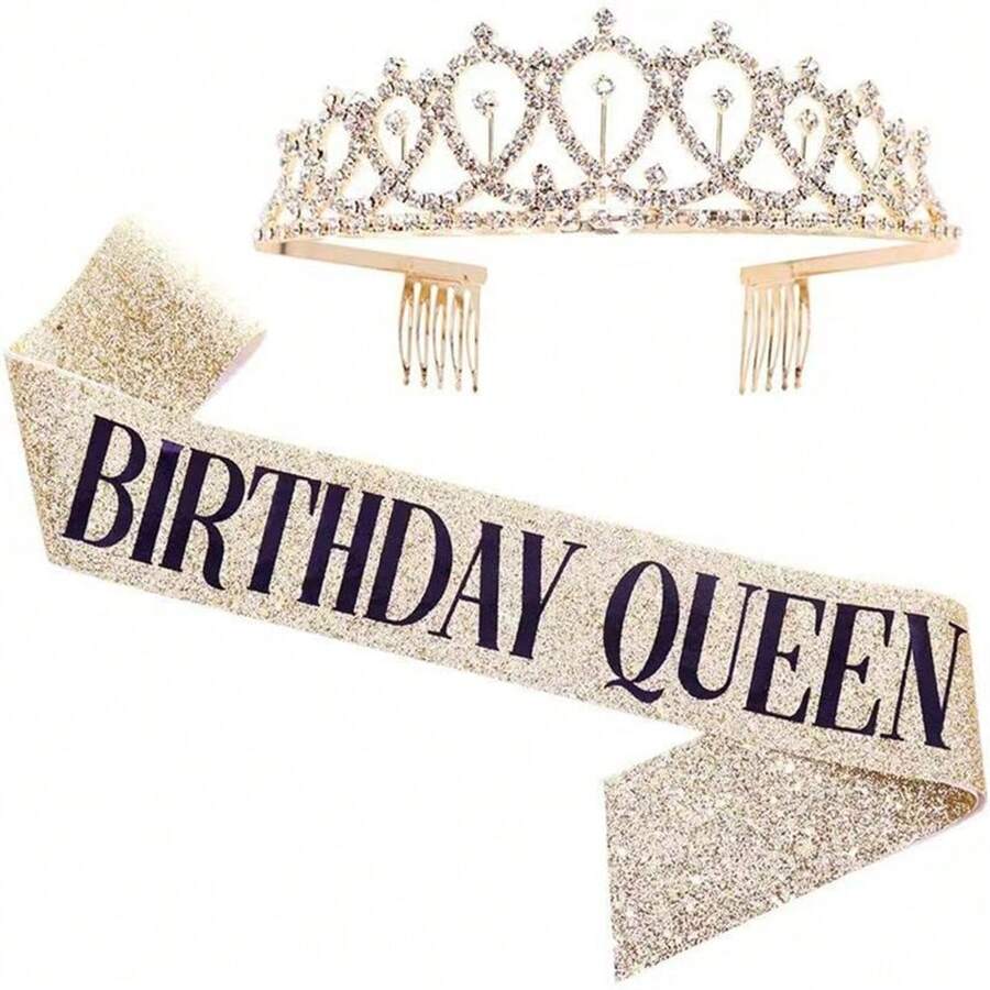 1 件生日国王/生日女王派对肩带，派对装饰品，现货生日王子派对腰带，圣诞节