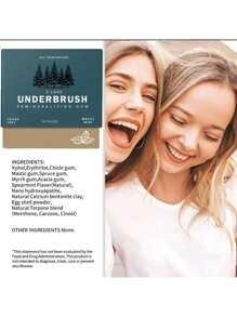 UNDERBRUSH Remineralizing Chewing Gumwith Nano-Hydroxyapatite For Teeth AndGum Protection-30 DAY SUPPLY - MASTIC MINT - View 6