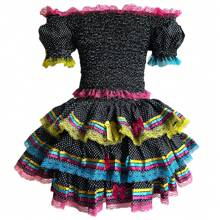 Polka Dot Country Style Set - Skirt And Blouse - São João Festival, June Festival, Arraia, Polka Dots - 彩色 - 查看 2
