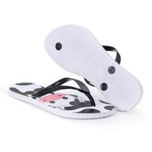 Women's Customized Flip-Flop Sandal With Original Print - White/Cow - View 4