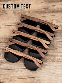 Personalized Wooden Fashion Glasses For Boy, Groomsmen Fashion Glasses, Custom Engraved Fashion Glasses, Groomsmen Proposal, Wedding Christmas Gift For Boy Engraved,Vintage,Contracted,Funny,Stylish Back To School - Multicolor - View 1