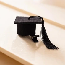 2 个迷你毕业帽发夹和复古风格优雅博士帽配饰，用作毕业装扮照片的道具