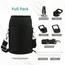 Gallon Insulated Water Bottle With Straw,128 Oz 3 Lids Water Jug With Carrying Bag,Paracord Handle, Double Wall Vacuum Stainless Steel Metal Flask,Forest Green