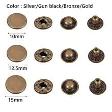 100 Sets Metal No Sewing Snap Fastener Button Press Stud Leather Bag Clothes Jacket Repair Rivet DIY