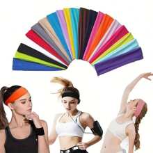 10pcs/5pcs/1pc Pack Sports Yoga Headband, Soft & Stretchy Anti-Slip Wide Headband For Women, Suitable For Yoga, Running, Workout, Fitness