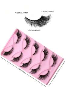 5 对可重复使用假睫毛猫眼睫毛漫画睫毛仿貂毛睫毛自然长翼状眼尾加长睫毛假睫毛睫毛延长 - 眼尾拉長款 - 查看 3
