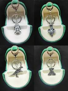 1 szt. Brelok w stylu pirackim, akcesorium w stylu punkowym ze zwierzęcym wzorem