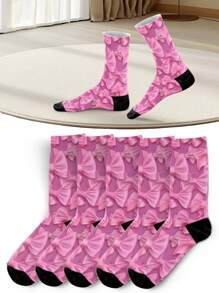 1 par de calcetines tipo tripulación para mujeres, calcetines largos, calcetines blancos, calcetines negros, calcetines de mujer, calcetines lindos, calcetines de niña, calcetines cortos, que absorben la humedad y el sudor, son suaves, transpirables, que eliminan la humedad, dulces y lindos. Se pueden usar en el hogar, la oficina, el ocio y todas las estaciones. Los colores son aleatorios