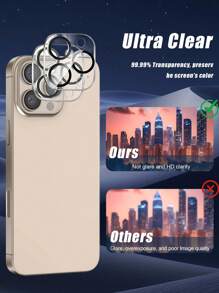 4-In-1 Set: 2pcs Apple Camera Lens Protector & 2pcs Lens Film, High Definition, Waterproof, Anti-Fingerprint, Anti-Drop, Anti-Collision, 9H Hardness, Compatible With IPhone 11/12/13/14/15/16/16 Pro/16 Plus/16 Pro Max
