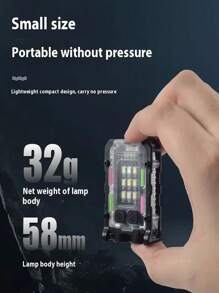 1PC Protable Bright Powerful Torch Light LED Multifunctional With Cap Clip Tail Magnt Work Light 400MAH EDC Mini Keychain Flashlight