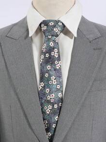 1pc Men's Floral Pattern Tie, Suitable For Sports, Travel, Daily Party Matching