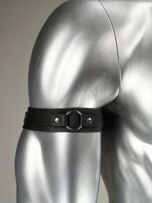 1 件男士性感 PU 皮革臂章带金属环，朋克风格臂章，服装配饰，适合外出装婚礼派对和万圣节礼物配饰，万圣节服装秋冬配饰万圣节服装，适合青少年、青年、男士、休闲、户外、运动、度假、毕业礼物、生日、日常穿着，适合外出装婚礼派对和万圣节礼物