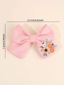2 stuks kleurrijke haarstrikken clips voor meisjes, stoffen borduurwerk bloemen decor alligator clips strik haarspelden voor kinderen, schattige haaraccessoires voor peuters feestcadeaus