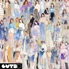 SCXXBSW 50pcs High Street Girls' Exquisite PET Material Stickers DIY Decorative Phone Cases Notebook Water Cups Waterproof Scrapbook Stickers - Multicolor - View 13