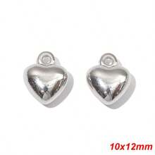 100 件 CCB 银色心形吊坠手工 DIY 珠宝手链项链材料半成品配件(三种尺寸:8x10mm、10x12mm、12x14mm) - 吊墜 - 查看 8