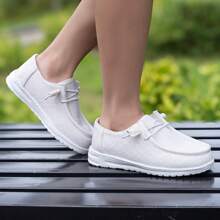 Zapatos deportivos informales tipo slip-on, ligeros, transpirables y cómodos, de diseño clásico y versátiles para niños y niñas, para todas las estaciones