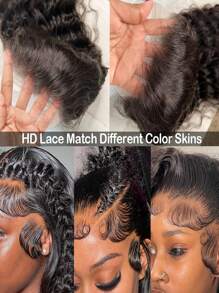 Perruques Lace Front Wigs Deep Wave en cheveux humains 13x4, perruques Lace Front Wigs transparentes en cheveux humains pré-épilés, densité 180 %, perruque Lace Front Wig Deep Wave en cheveux humains avec cheveux de bébé, ligne de cheveux naturelle