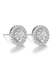 1 Pair Copper Cluster Shape Stud Earrings, Punk Style Shiny Earring Accessories For Men, Suitable For Daily, Vacation, Party Occasions, Birthday & Festival Gifts