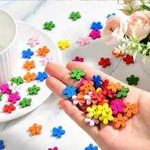 100 piezas/20 piezas Botones de madera florales surtidos, 0,59" Botones multicolores de manualidades para coser, tejer y proyectos DIY - Adornos decorativos para ropa, scrapbooking y talla grande, accesorios de costura - mezcla - Ver 5