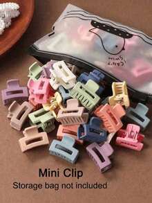 20pcs Random Color Matte Finish Cute Hair Clips For Women, Perfect For Daily Use(Hair Clip Only, Storage Bag Not Included) Hair Accessaries