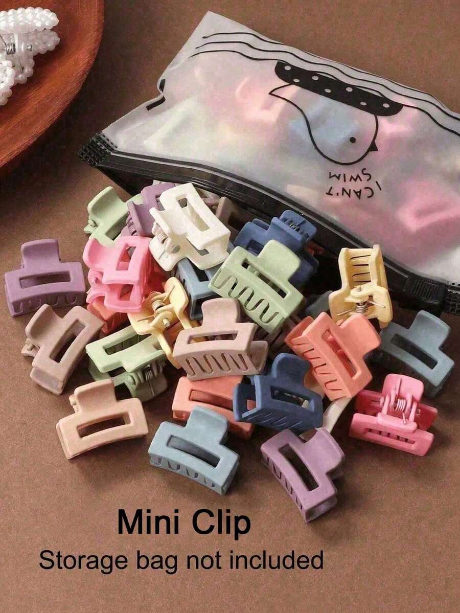 20pcs Random Color Matte Finish Cute Hair Clips For Women, Perfect For Daily Use(Hair Clip Only, Storage Bag Not Included) Hair Accessaries