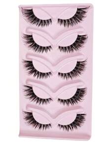 5 对可重复使用假睫毛猫眼睫毛漫画睫毛仿貂毛睫毛自然长翼状眼尾加长睫毛假睫毛睫毛延长 - 眼尾拉長款 - 查看 6