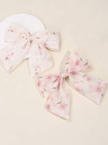 1 件适合幼儿女孩的花朵刺绣发夹，刺绣花卉蝴蝶结发夹优雅时尚发夹，适合日常佩戴和派对，儿童发饰 - 彩色 - 查看 2