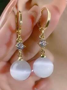 1 Pair Elegant Zinc Alloy Earrings With Cosmic Element Geometric Pattern, Versatile Design Suitable For Formal Occasions And Daily Wear - Ear Studs - View 5