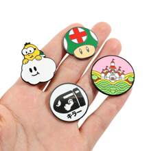 SuperMario 1/6 Pcs Creative Cartoon Mario Zinc Alloy Brooch Game Character Metal Badge Mushroom Enamel Badge Accessories A Gift For Friends - One Size - View 3