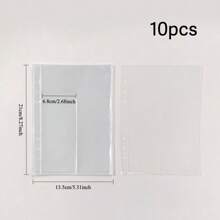 1pack Clear Loose-Leaf File Pocket, Simple Multi-Purpose Document Organizer For Photo, Card Storage Back To School,Back To School,School Supplies - Clear - View 10