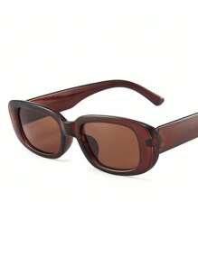 1 PC Small Rectangle Sunglasses Women Oval Vintage Brand Designer Square Sun Glasses For Women Shades Female Eyewear Anti-Glare UV400 For Women And Men, Suitable For Beach, Holiday And Casual Wear Fashion Glasses For Women Shades For Ladies Eyeglasses Fall Winter Outfits Beach Accessories Vintage Y2k Basics Business Casual Gifts