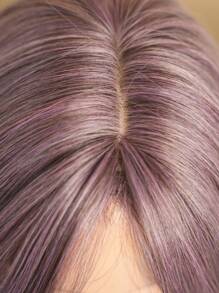 NICKY WALL Ombre Pink-Purple Wigs Long Straight Layered Wig With Curtain Bangs Soft Natural Looking High Density Wig Synthetic Heat Resistant Fiber Wigs For Women & Girls Daily Party Four Seasons Use