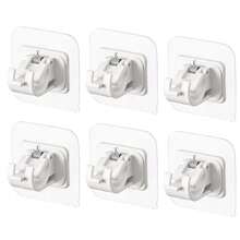 HEE RAK 4pcs No-Drill Stick On Window Curtain Rod Clamps, Multipurpose Home Hanging Clips Extensible Brackets Gifts Birthday Graduation