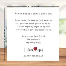 Love Poem Birthday Card, Sentimental Birthday Card, Words Of Love Card Including Envelope - Multicolor - View 5