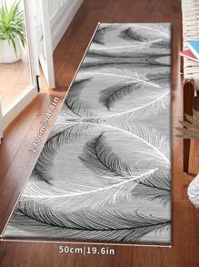 1 块灰色地毯，现代简约风格，长条地毯，毛绒天鹅绒，850g/M² 0.8cm 厚，矩形，防滑，可清洗，家居装饰，客厅，厨房，餐厅，办公室，四季皆宜 - 灰色 - 查看 14