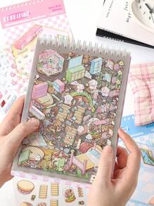 40 Blätter/Buch Aufkleber, Die Sims Serie, kunstvoll gestaltete DIY Landschaft Spaß Aufkleber, Bastelmaterialien, dekorative Laptops, Handyhüllen, Federmäppchen, Schulbedarf, Schulanfang