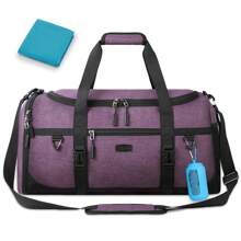 Borsone Palestra Uomo Donna 40-55L Impermeabile Borsone da Viaggio Grande con Asciugamano Palestra e Scomparto Scarpe Duffel Bag Borsa Sportiva Nuoto