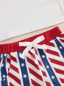 Toddler Baby Boy 4th Of July Outfit American Flag Embroidery Crew Neck Sleeveless Tank Tops And Shorts 2 Pcs Set Little Kids Fourth Of July Clothes - Blue - View 9