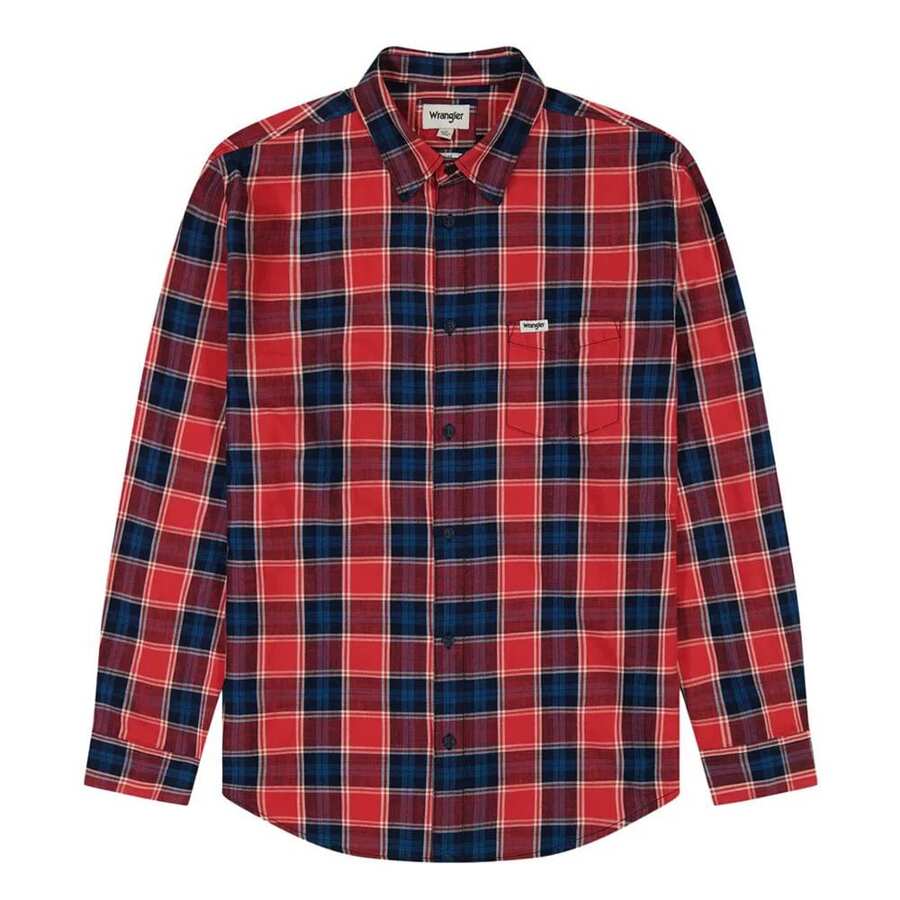 LS 1 PKT SHIRT - RED INDIGO - View 1