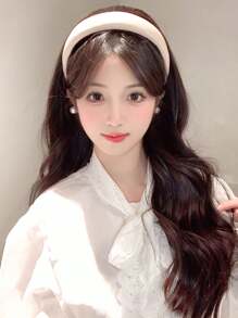 30 Inch Long Body Wave Headband Hair Piece Natural Looking Black Brown For Women Natural Wigs