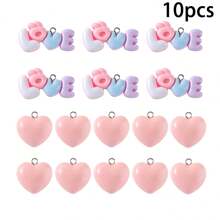 10/30pcs Glossy Resin "LOVE" Letter Pendant, Cute Alphabet Charm For DIY Bracelets Necklaces Earrings Jewelry Making, Valentine's Day Mother's Day Gift
