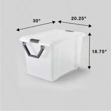 128qt Extra Large Wheeled Latching Storage Box - Brightroom™: Stackable Plastic Tote With Built-In Handles & Lids - 白色 - 查看 5