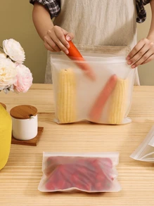 5pcs/10pcs/20pcs EVA Food Preservation Bags, Refrigerator Food Storage Bags, Fruit & Vegetable Airtight Seal Bags, Reusable, Candy Bags, Kitchen Supplies, Spice Bags, Lunch Bags