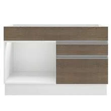 Armario Madesa Glamy 120cm sin Encimera Blanco/Marrón - Blanco y Marrón - Ver 9