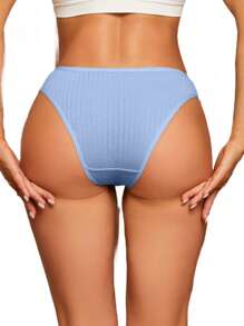 Set de 9 piezas de bragas de bikini transpirables y cómodas de mujer, de colido y a rayas