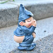 1 pièce Figurine décorative d'un nain mignon aux fesses nues, l'air timide et se couvrant la bouche tout en souriant. Convient pour la décoration de la chambre, de la voiture, des toilettes, les décorations d'anniversaire intéressantes, la décoration de la chambre et de la salle de bain, du salon, de la cour, du bureau, de l'étagère, du cabinet d'affichage. Meilleurs cadeaux pour les amis et décorations extérieures.
