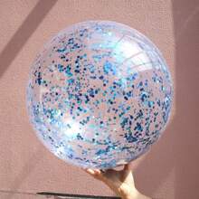 Glitter Beach Ball, Giant Inflatable Transparent Beach Ball For Halloween, Swimming Pool, Beach Accessories, Pool Floats - Multicolor - View 6